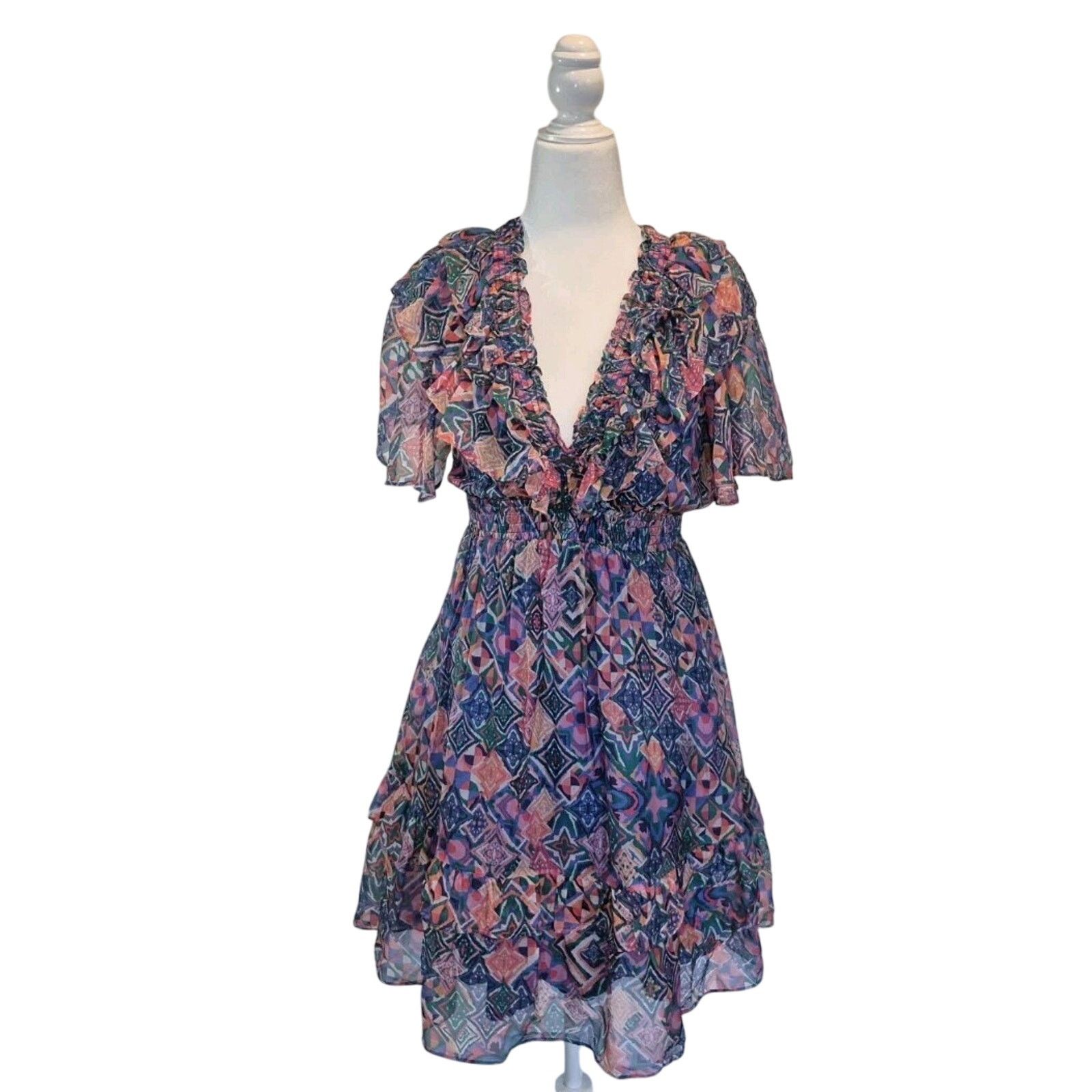 Other New Hale Bob Kiara Silk Blend Multicolor Dress S Size S / US 4 / IT 40 - 3 Thumbnail