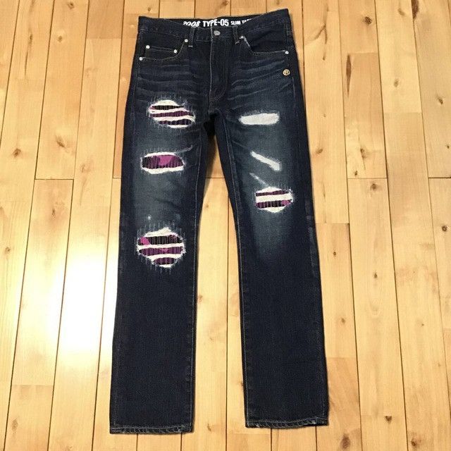 Bape BAPE TYPE5 denim pants purple camo a bathing ape ★size S Size US 30 / EU 46 - 1 Thumbnail