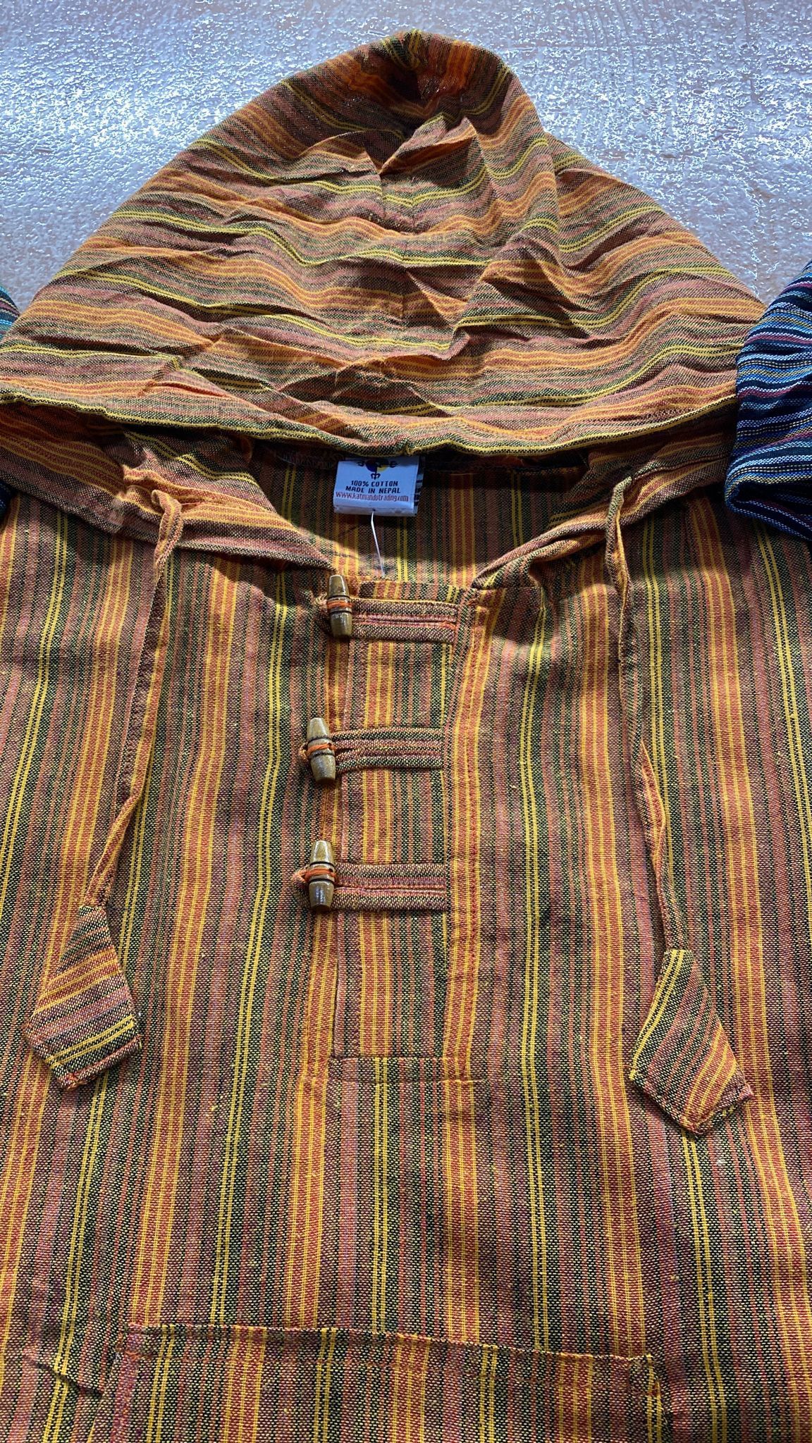 Other Cotton Baja Hoodie With Pocket - Stripes - Orange - New - M Size US M / EU 48-50 / 2 - 2 Thumbnail