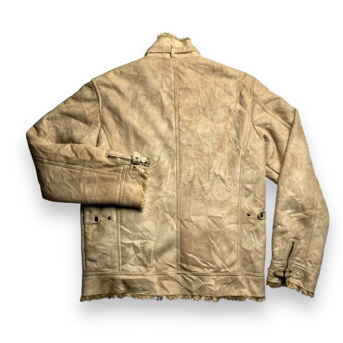 Le Grande Bleu (L.G.B.) 🇯🇵 MALE & CO SUEDE LEATHER LINED FAUX FUR JACKET Size US XL / EU 56 / 4 - 4 Thumbnail
