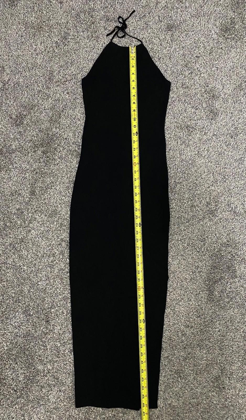 Asos ASOS Halter Maxi Dress with Side Slit in Black (SMALL) Size S / US 4 / IT 40 - 7 Thumbnail