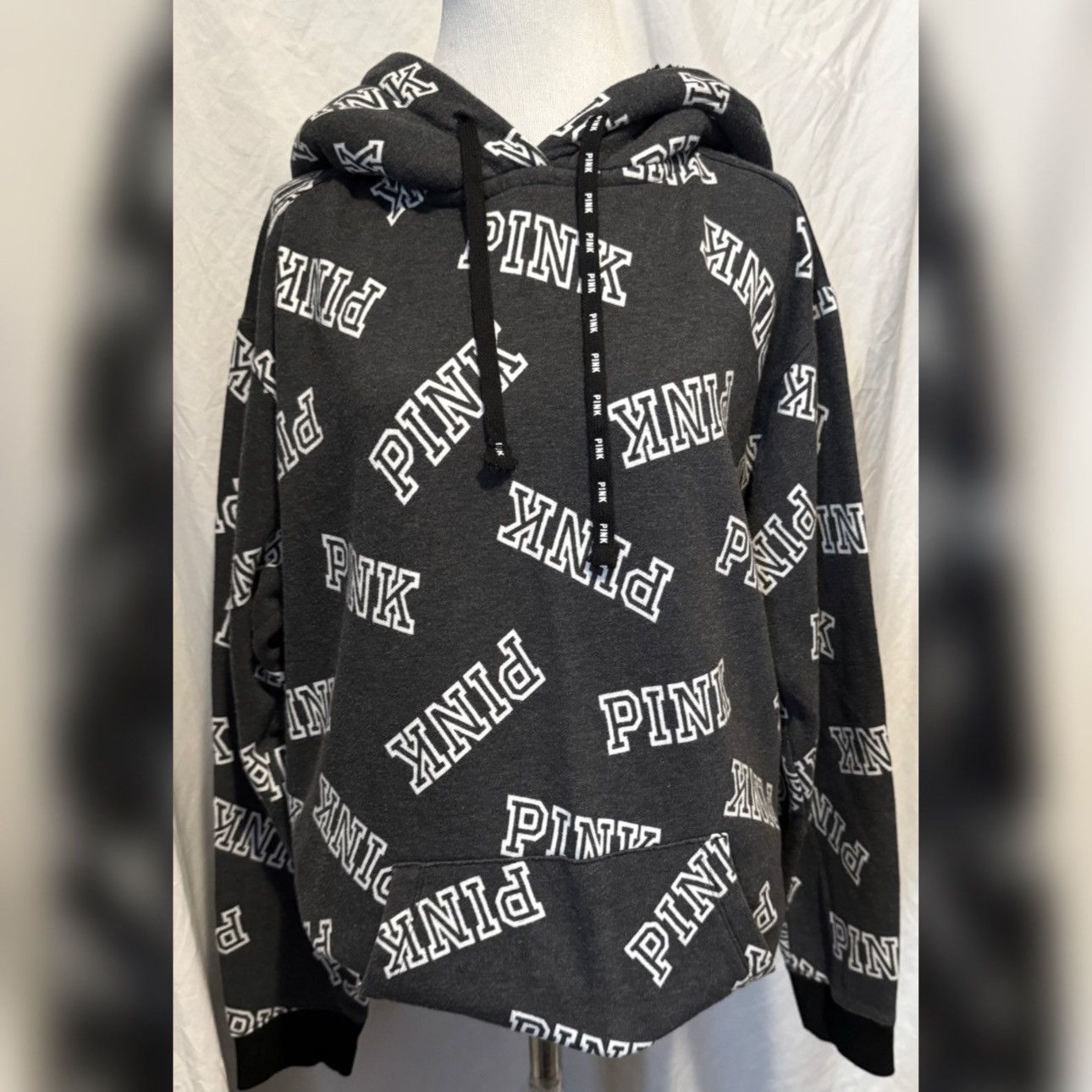 Pink × Victoria's Secret VS Pink, Retro, Sherpa Lined, Pullover Logo Hoodie Size M / US 6-8 / IT 42-44 - 13 Thumbnail
