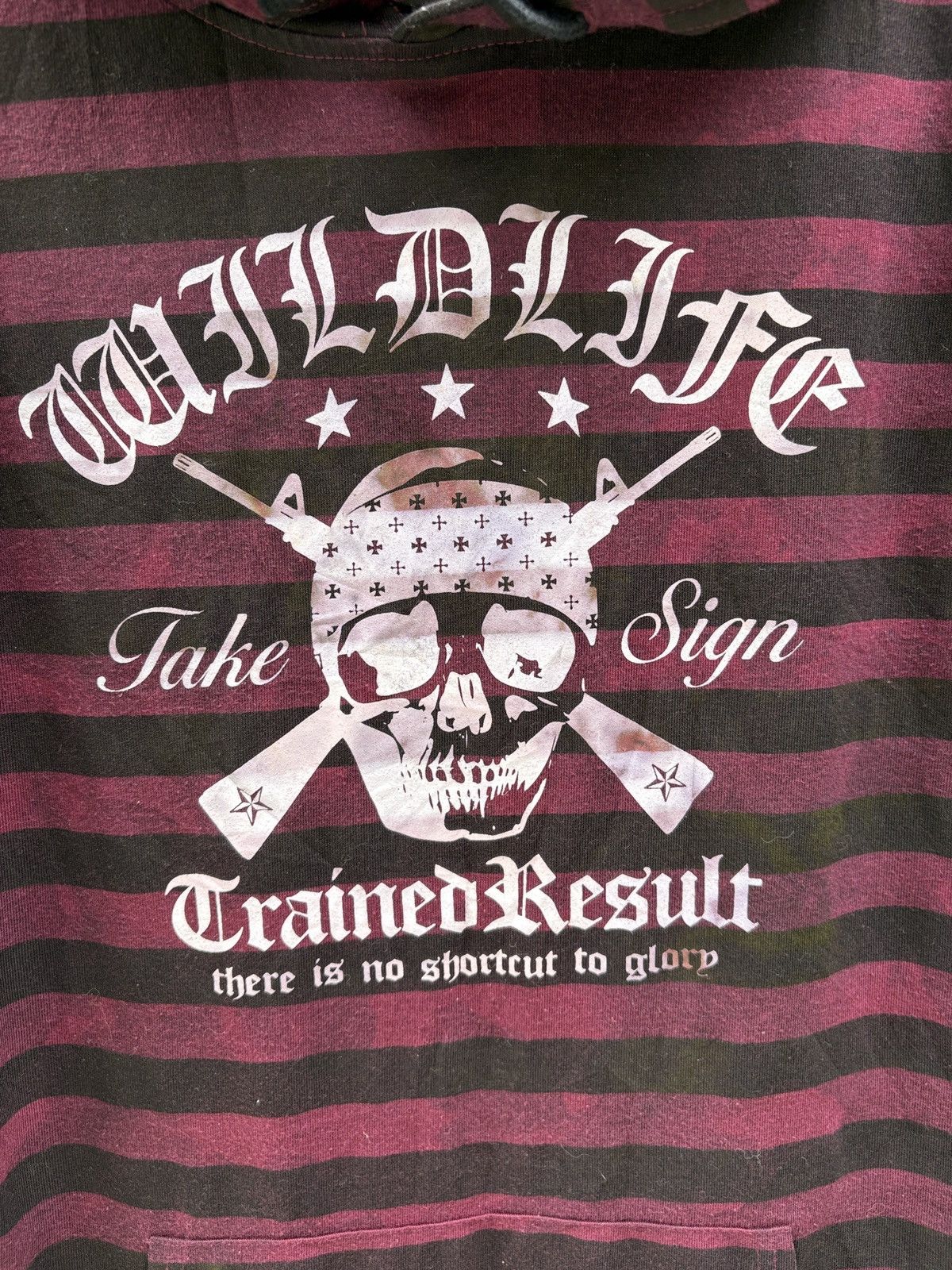 Japanese Brand Wild Life Y2K Punk strip hoodie tee Size M / US 6-8 / IT 42-44 - 4 Thumbnail
