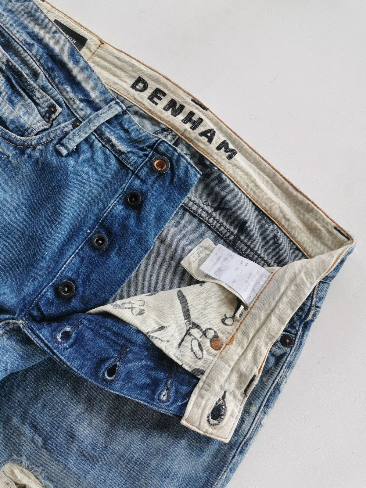 DENHAM Razor Slim Denham Distressed Denim Jeans Size US 30 / EU 46 - 3 Thumbnail