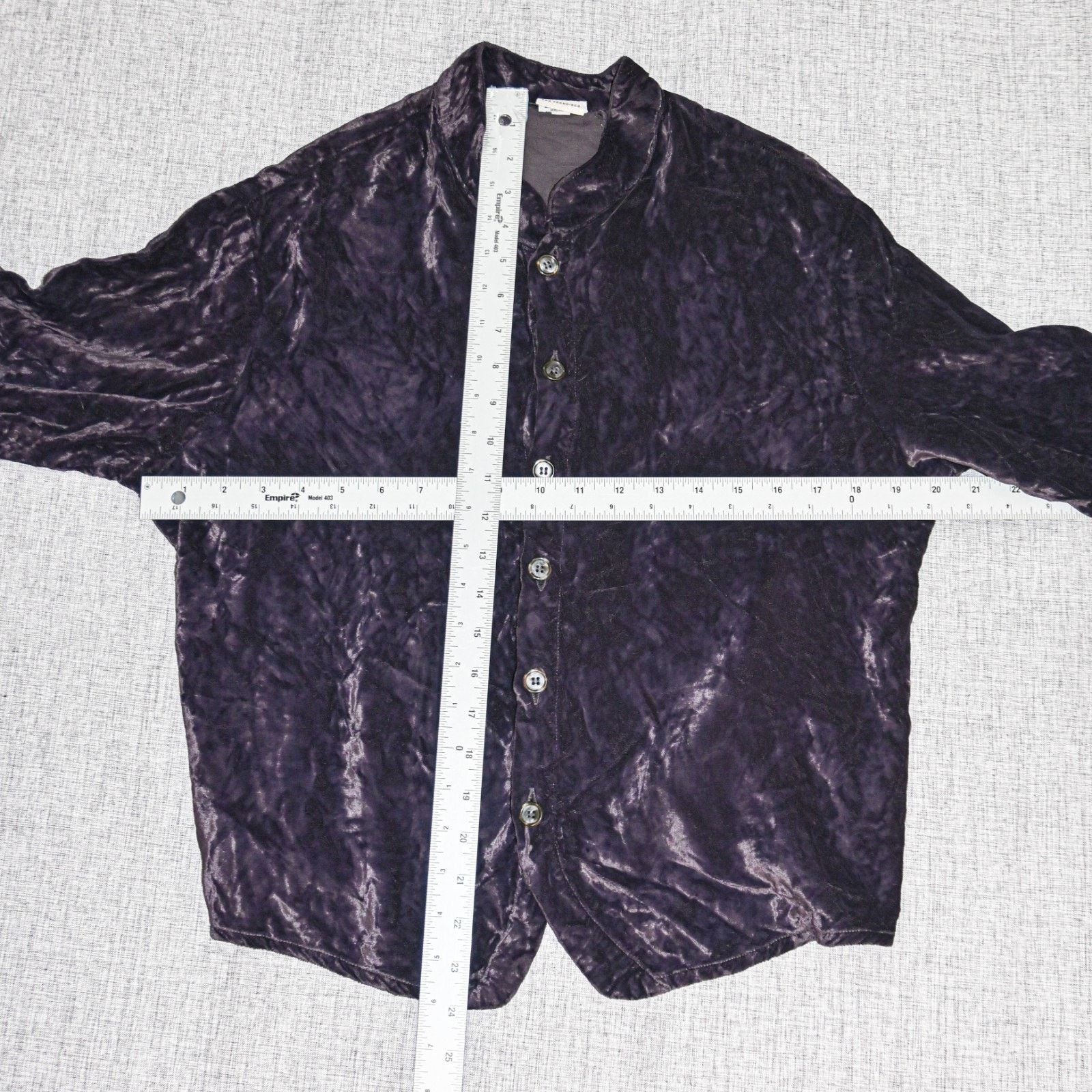 CP Shades CP Shades Medium Purple Velvet blouse button up Rayon Size M / US 6-8 / IT 42-44 - 10 Thumbnail