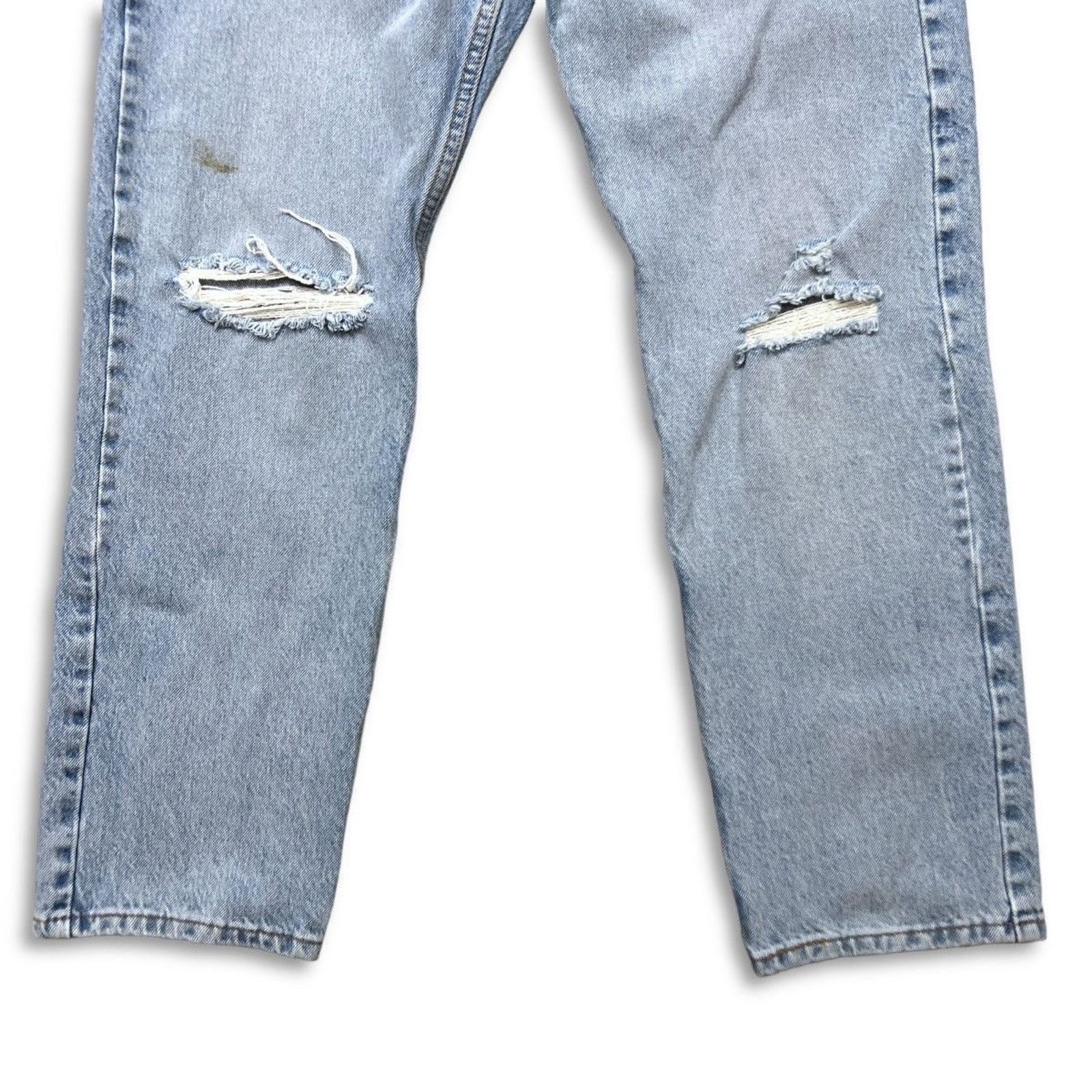 Levi's × Vintage Levi's 502 Jeans 32x27 Regular Taper Fit Distressed Denim Size US 32 / EU 48 - 2 Thumbnail