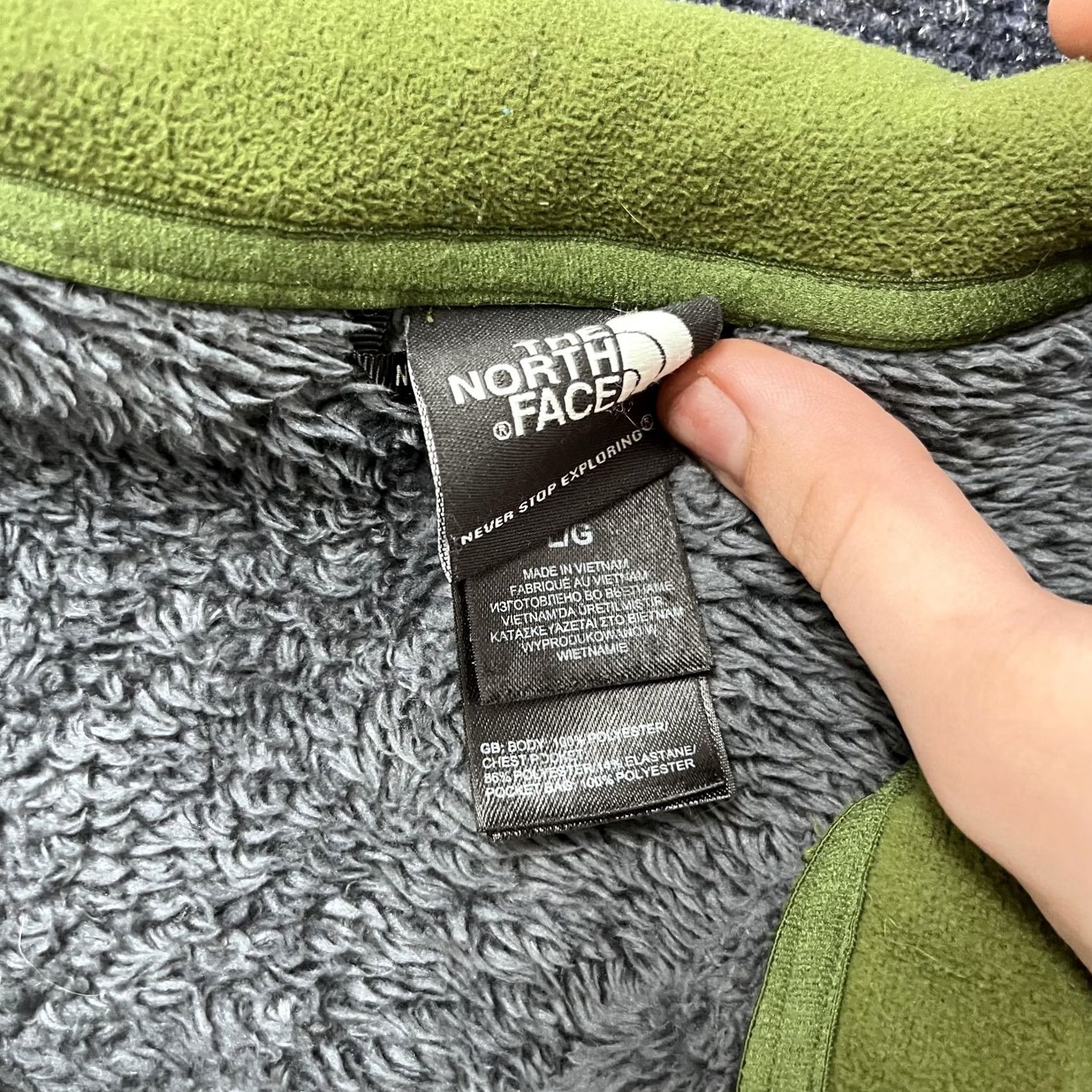 The North Face The North Face Jacket Mens Large Green Gray Fleece Full Zip Sherpa Lined Pockets Size US L / EU 52-54 / 3 - 2 Thumbnail