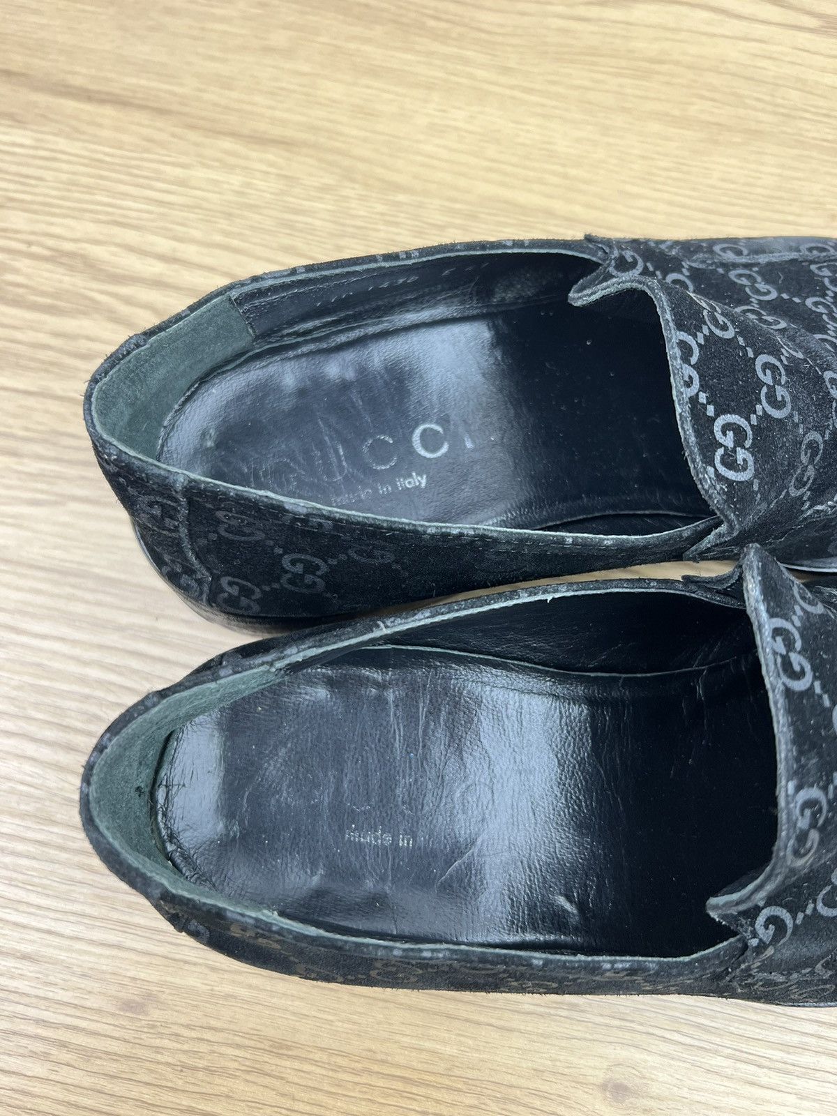 Gucci GUCCI Loafers Suede Shoes GG Monogram Canvas Black Men’s Size US 8 / EU 41 - 19 Thumbnail