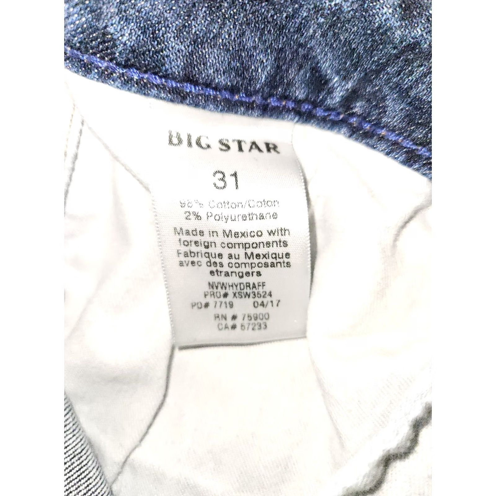 Vintage BIG STAR Jeans Female 31 Mid Blue Stretch Inseam 27 Ankle Cigarette Nova 12 Hydra Comfort/Preppy City Size 24" / US 00 / IT 34 - 4 Thumbnail