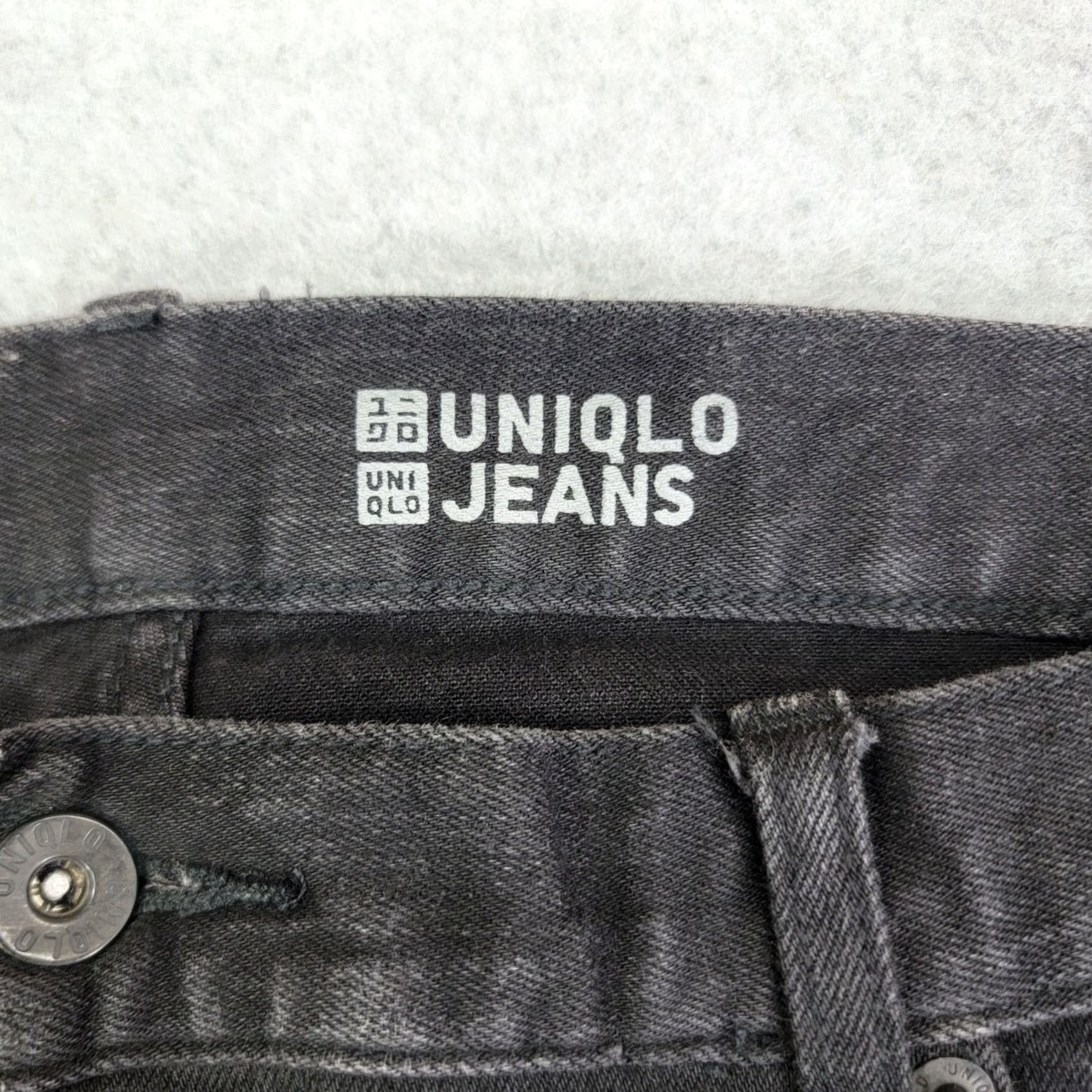 Uniqlo Uniqlo Jeans Mens 35x30 Black Dark Wash Slim Straight Stretch Denim Size US 35 - 3 Thumbnail
