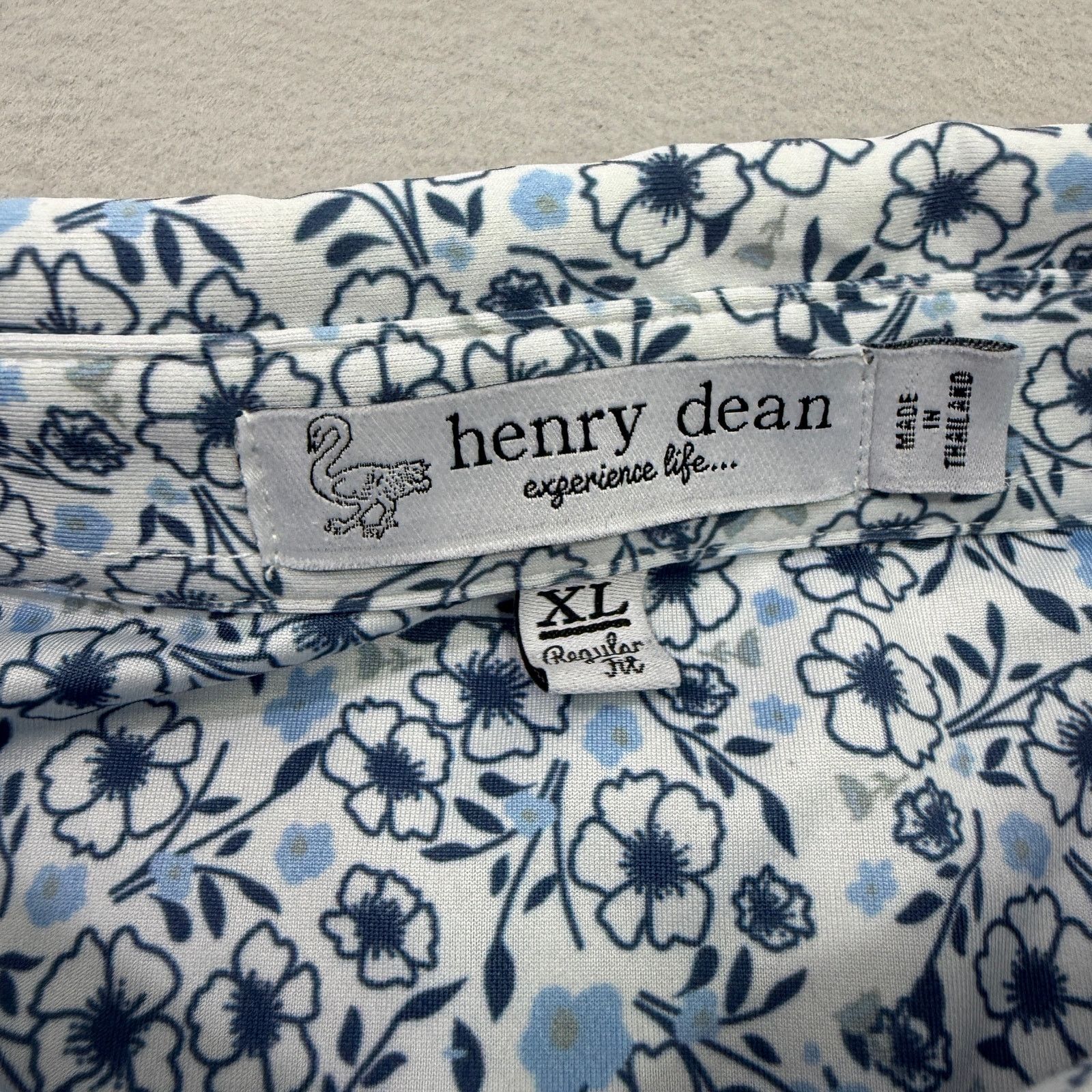 Other Henry Dean Sleepy Floral Print Performance Knit Polo Shirt Size US XL / EU 56 / 4 - 4 Thumbnail
