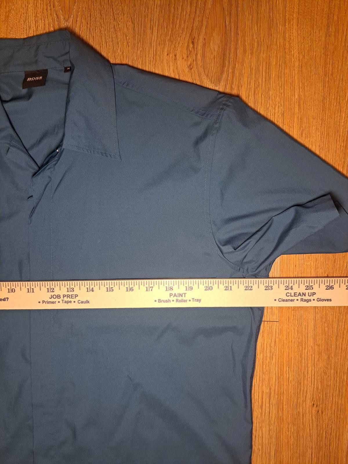 Hugo Boss Hugo Boss Full Zip Shirt Mens Medium Teal Green Nylon Size US M / EU 48-50 / 2 - 5 Thumbnail