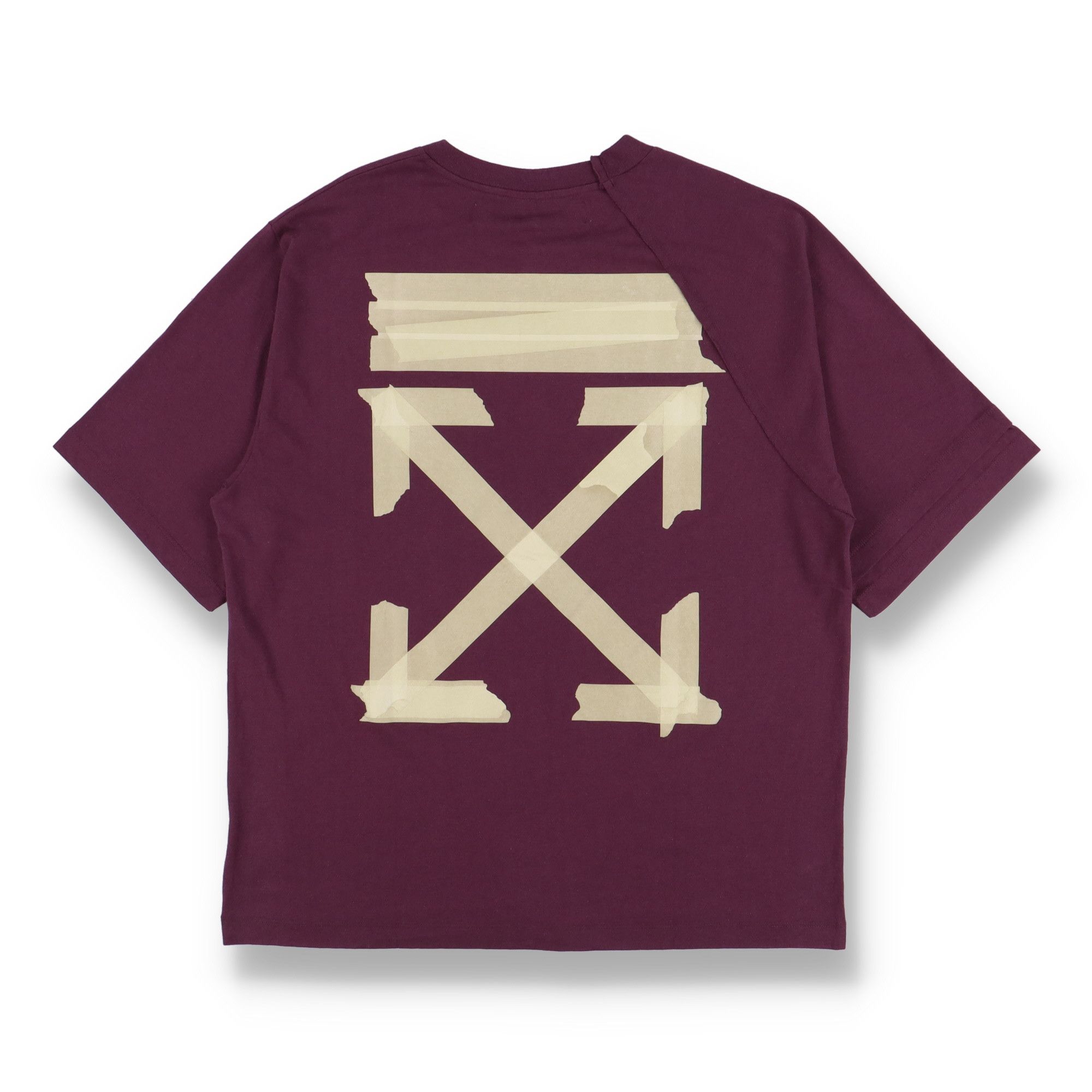 Off-White Purple Reconstructed Tape Arrows Logo T-Shirt Size US XXL / EU 58 / 5 - 1 Thumbnail