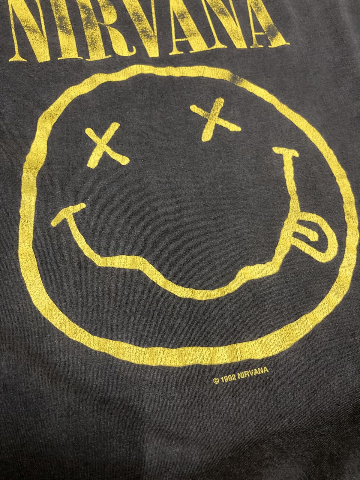 Nirvana Vintage 1992 Nirvana Smiley Face L/S T-Shirt Size US L / EU 52-54 / 3 - 6 Thumbnail