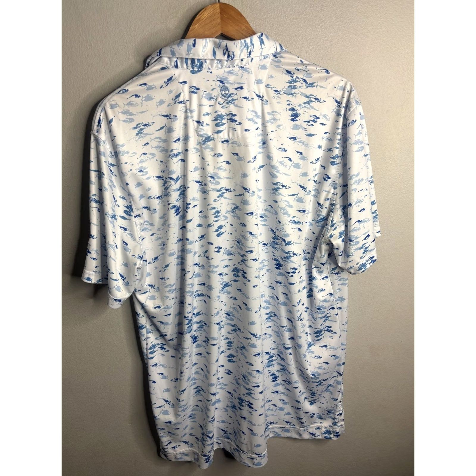 Robert Graham Robert Graham Polo Shirt Mens XL White Graphic Print Golf Nautical Fish Skull Collared Short Sleeve Classic Pattern Boys Womens Men Size US XL / EU 56 / 4 - 6 Thumbnail