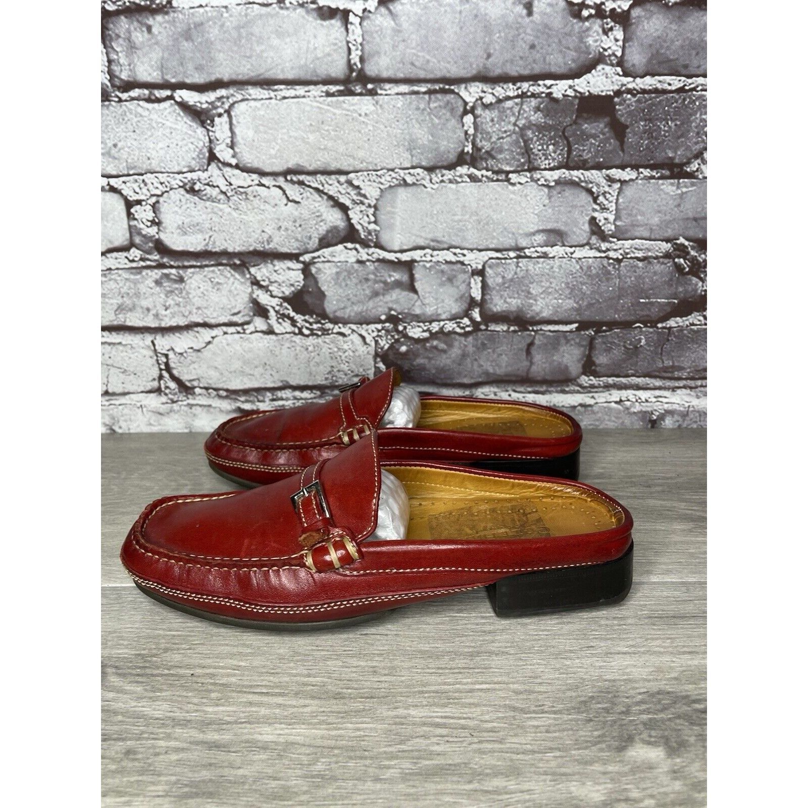 Cole Haan Cole Haan Country Red Leather Strap Mules Shoes Women Sz 6.5 Size US 6.5 / IT 36.5 - 1 Thumbnail