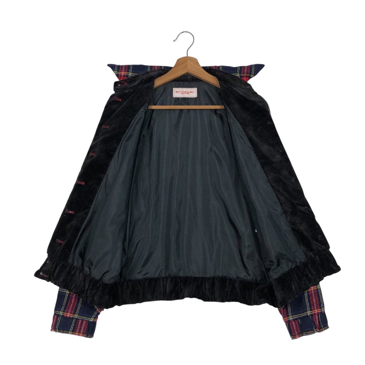 Japanese Brand 📌Cropped Biker Zipper Jacket Tartan Betty's Blue Label Size US M / EU 48-50 / 2 - 14 Thumbnail