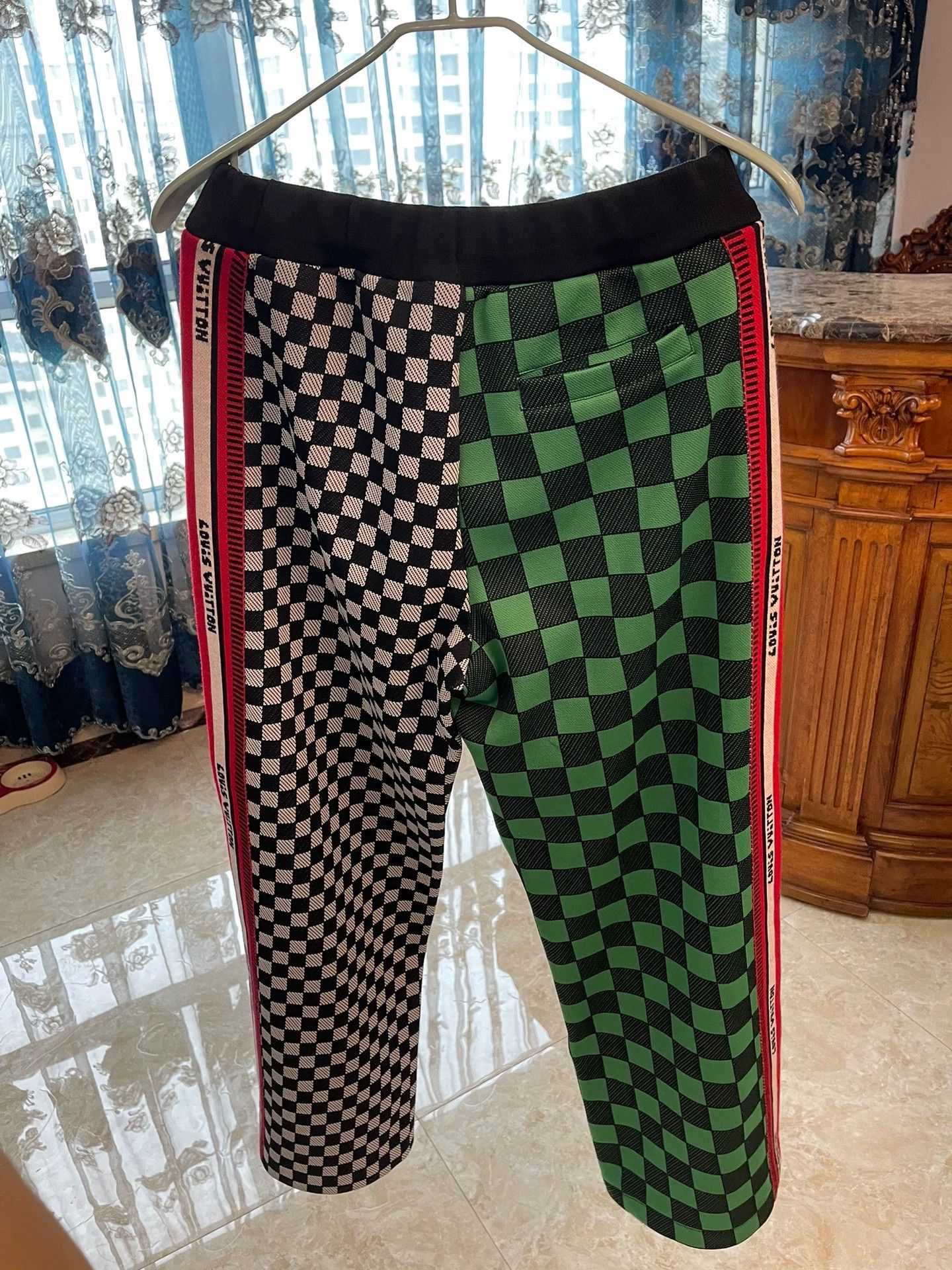 Louis Vuitton LV Two-Tone Monogram Check Side LV Script Pants L Size US 34 / EU 50 - 2 Thumbnail