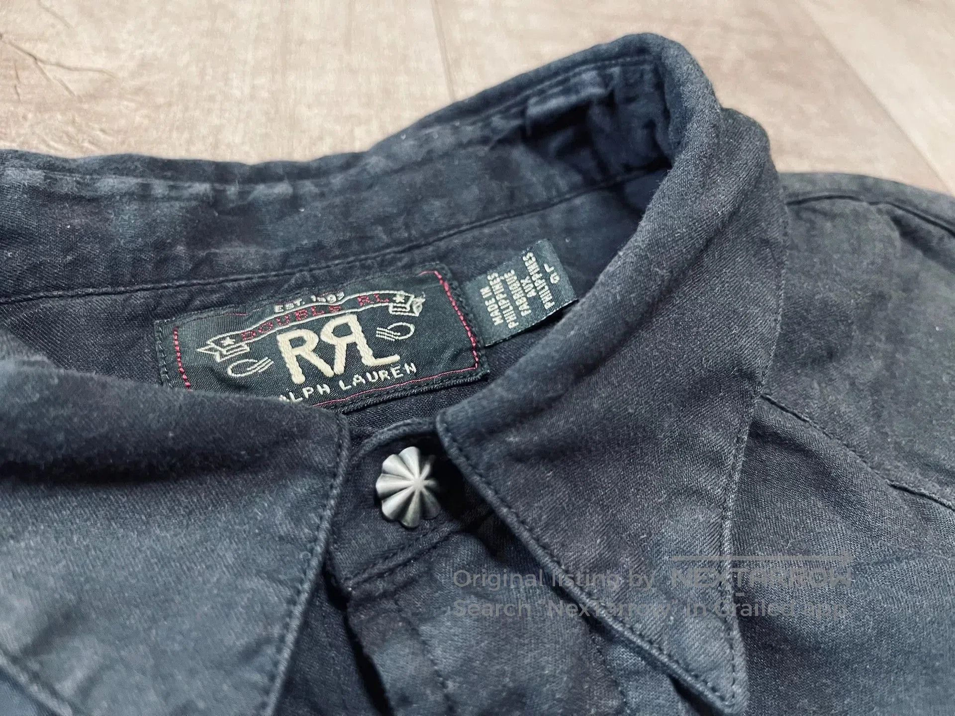 RRL Ralph Lauren RRL Black Western Pocket Flower Shirt. Size US L / EU 52-54 / 3 - 2 Thumbnail