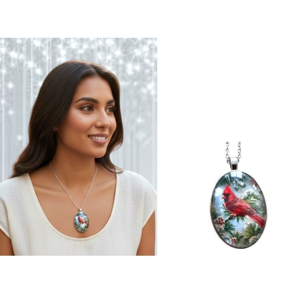Handmade Cardinal Necklace New 18 in Chain Loved One Anniversary Size ONE SIZE - 3 Thumbnail