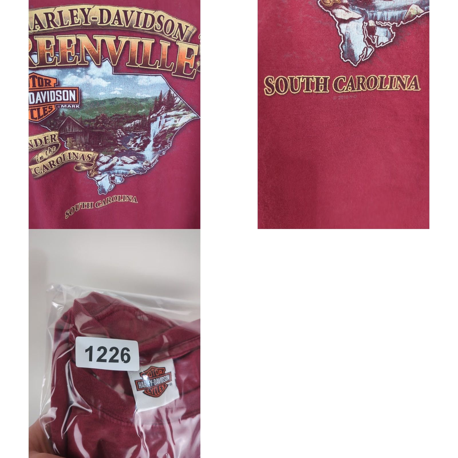Harley Davidson Harley-Davidson Red Greenville North Carolina T-Shirt XL Thunder Motorcycles Mens Size US XL / EU 56 / 4 - 10 Thumbnail