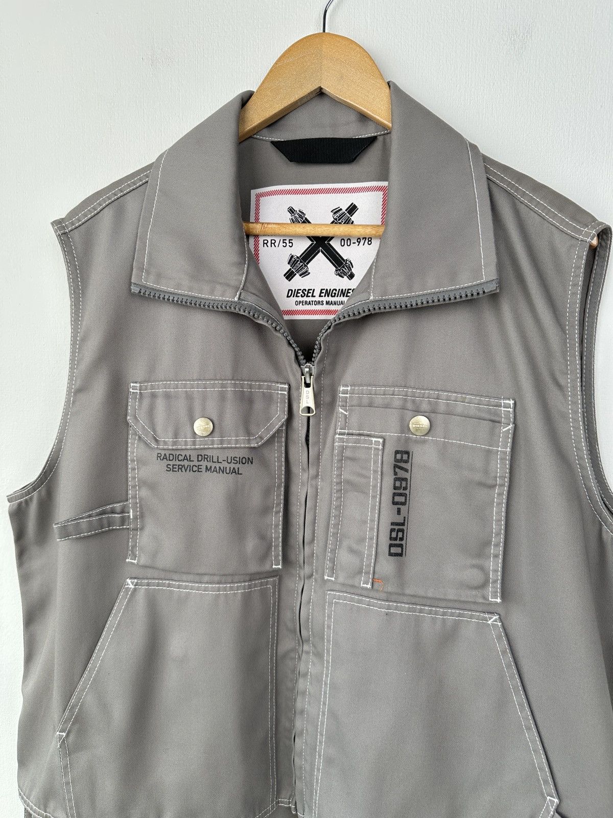 Diesel DIESEL Hidden-Pocket Workwear Multipocket Cargo Vest Jacket Size US L / EU 52-54 / 3 - 5 Thumbnail