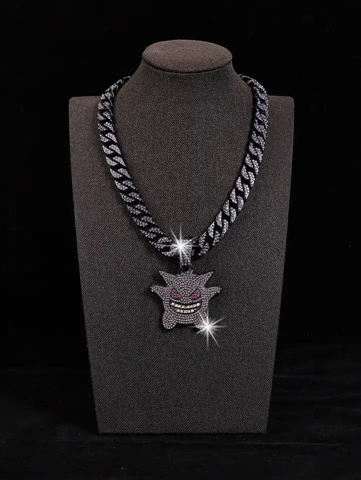 Jewelry Men Women Hip Hop Cuban Necklace Purple Small Devil Pendant Size ONE SIZE - 1 Thumbnail