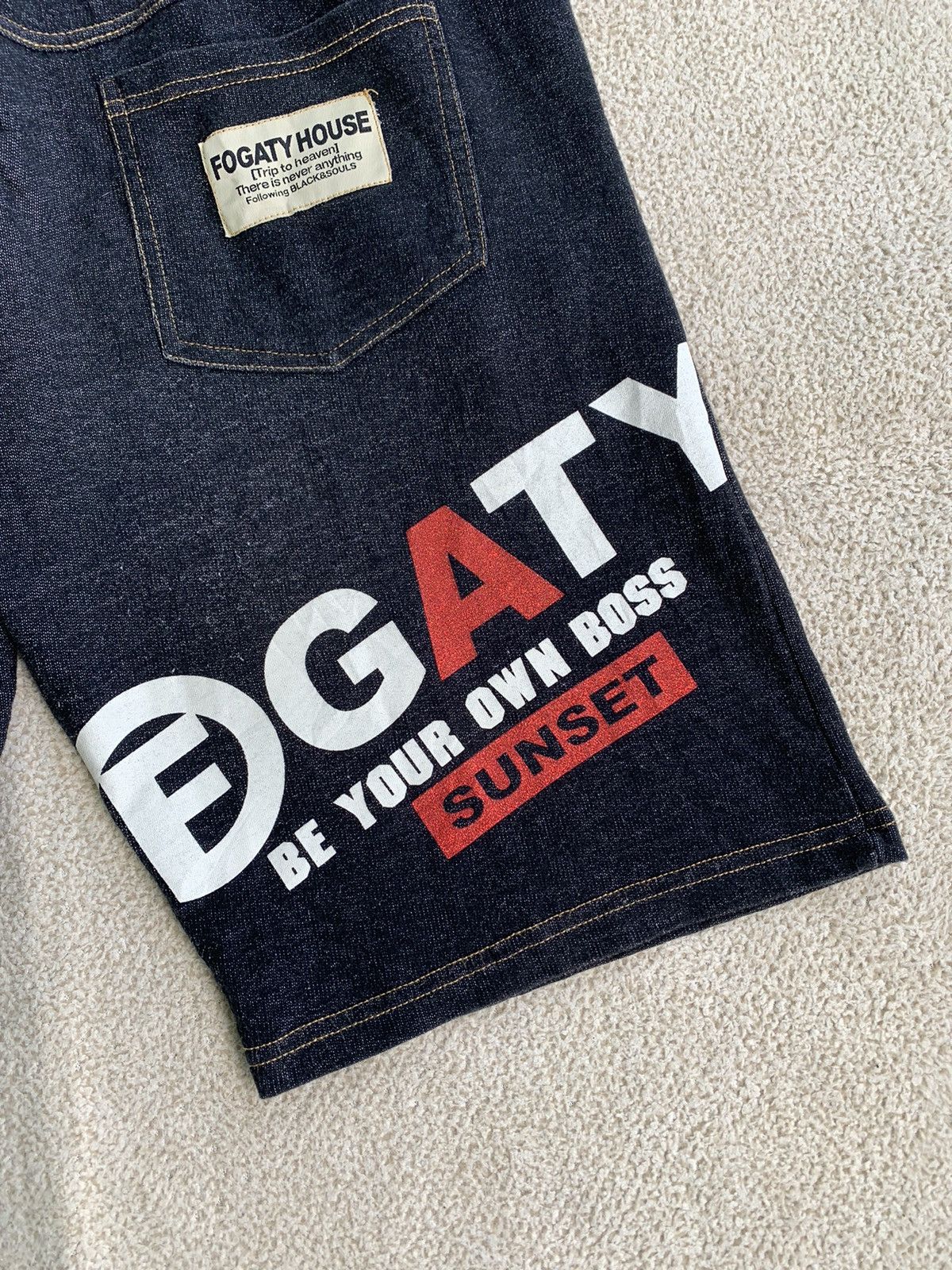 Japanese Brand × Vintage vtg y2k fogaty house double waist denim short pants Size US 35 - 4 Thumbnail