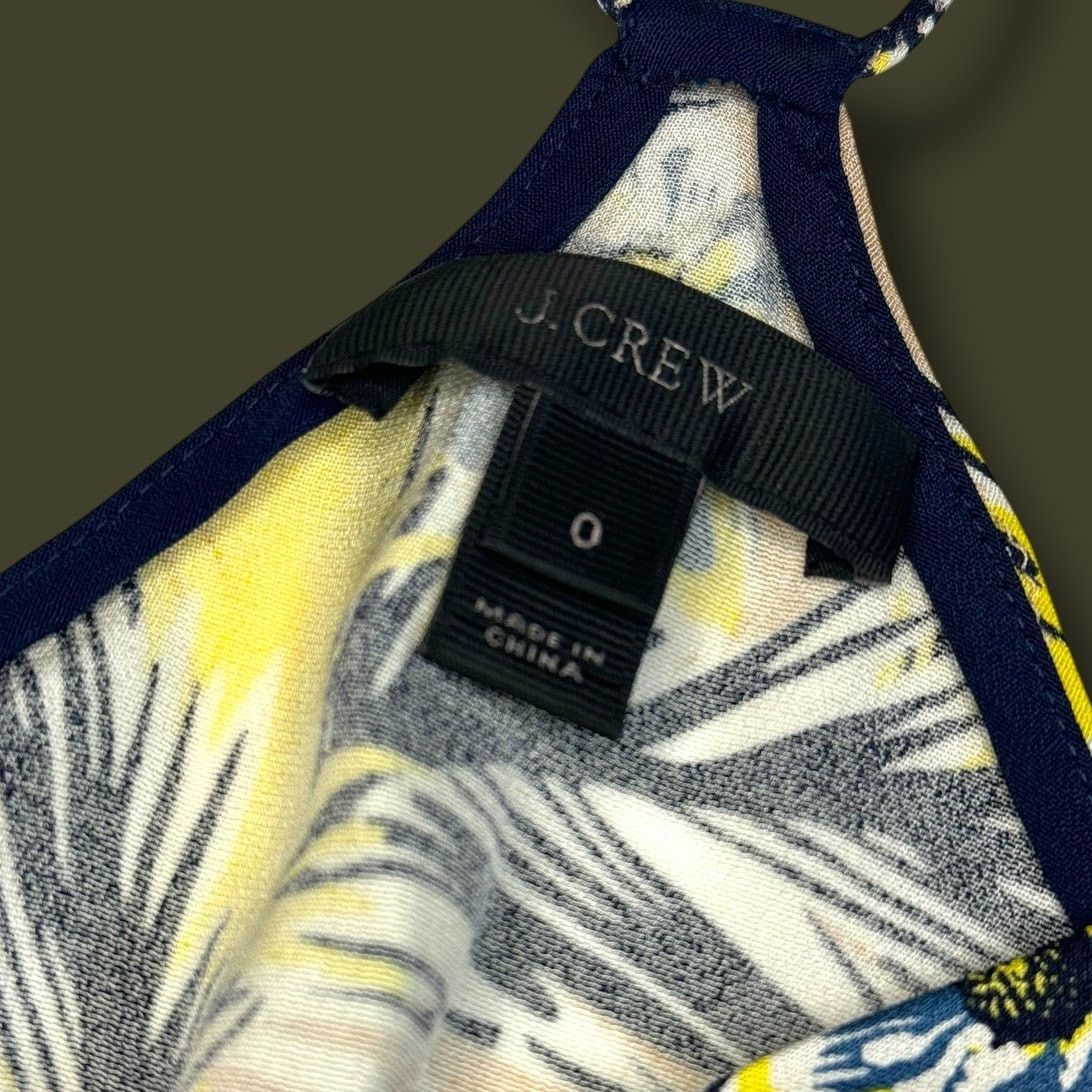 J.Crew J. Crew 100% Silk Tropical Summer Racerback Tank Blouse 0 Size XS / US 0-2 / IT 36-38 - 4 Thumbnail