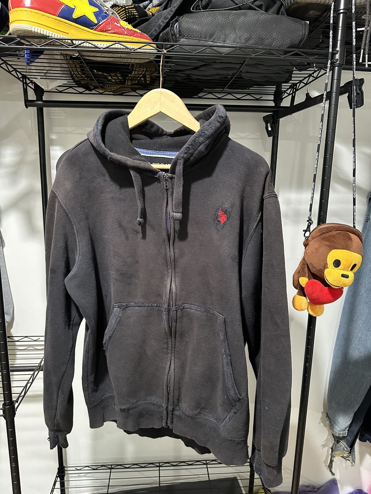 トップス POLO RALPH LAUREN US/S Vintage 10s+ White Polo Ralph Lauren USA 1/4 Zip Sweatshirt