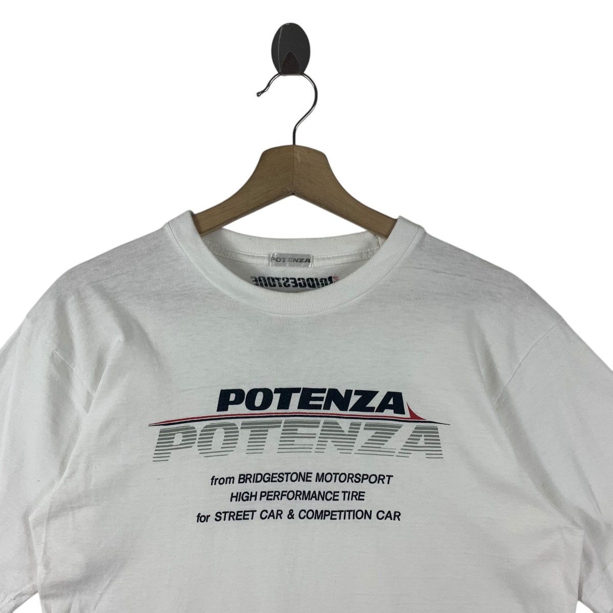 Japanese Brand Vintage BRIDGESTONE POTENZA Tyre racing tee Size US S / EU 44-46 / 1 - 2 Thumbnail
