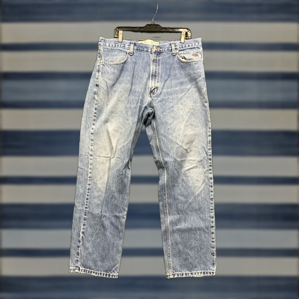 Harley Davidson Harley-Davidson Jeans Mens Bootcut 36x30 Blue Denim Biker Motorcycle USA Size US 36 / EU 52 - 1 Thumbnail