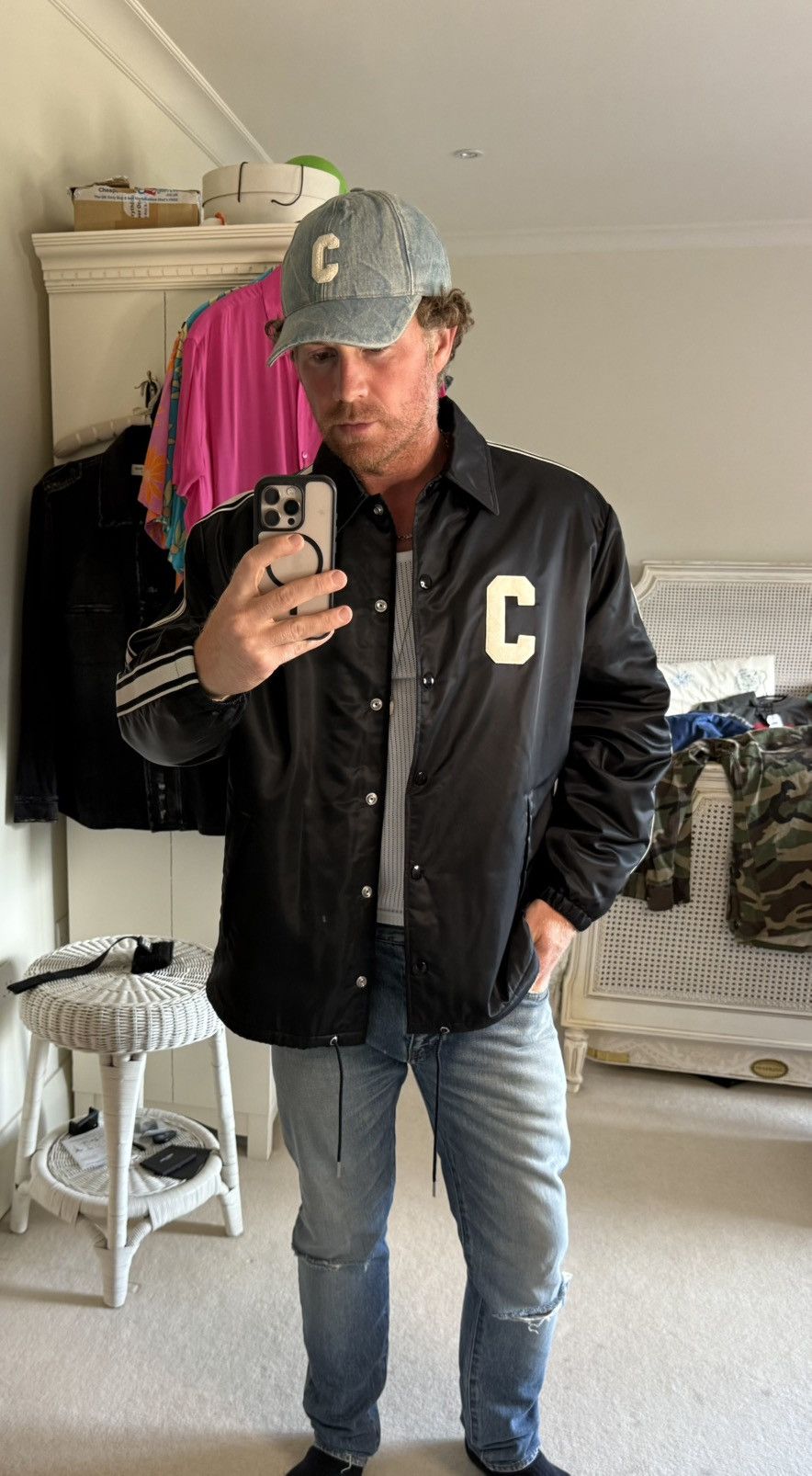 Celine $2.5k Celine coaches jacket C logo shearling lined jacket 50 Size US L / EU 52-54 / 3 - 1 Thumbnail