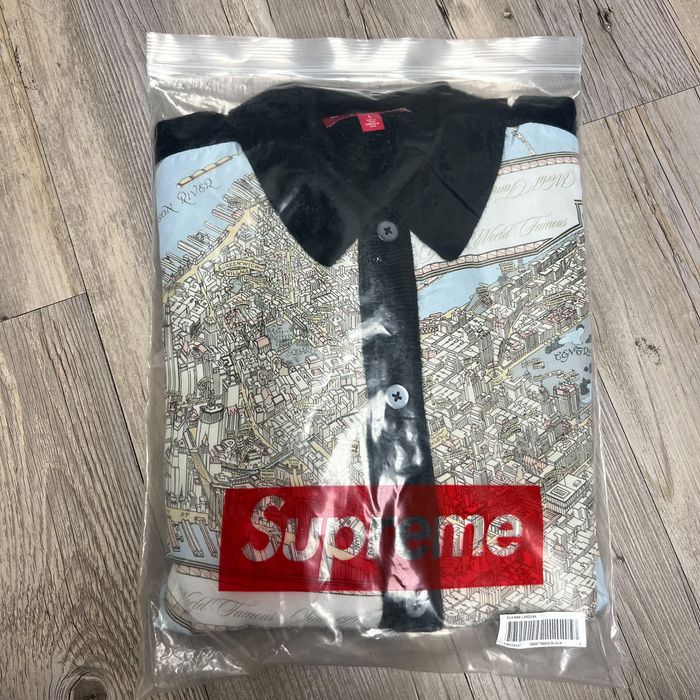 Supreme Supreme Silk Map Cardigan Black • L | Grailed