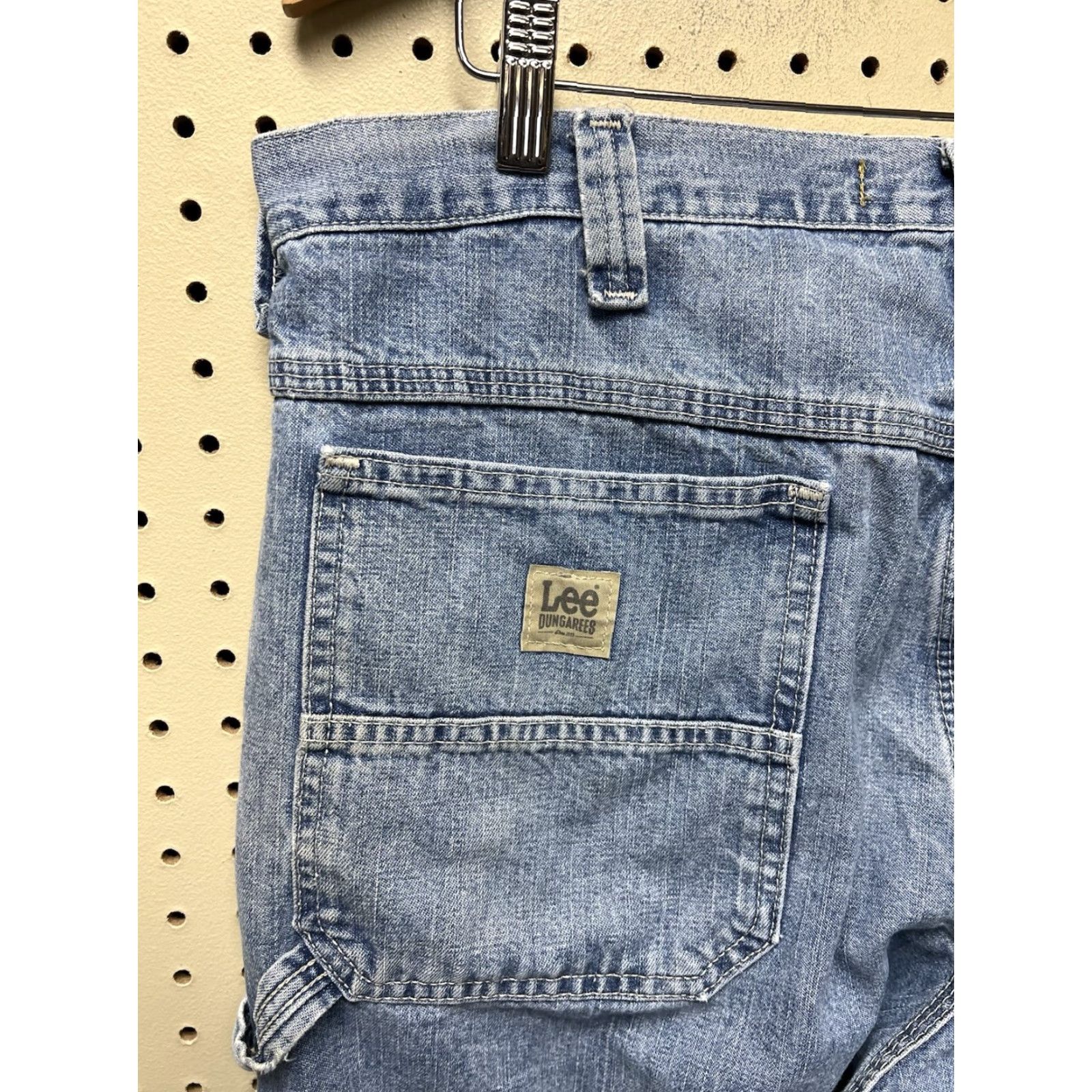 Lee VINTAGE Lee Jeans Carpenter 5-Pocket Denim Blue 38x34 Regular Men Western 90s Style Distressed Baggy Comfort Autumn Winter Spring Summer Size US 38 / EU 54 - 3 Thumbnail