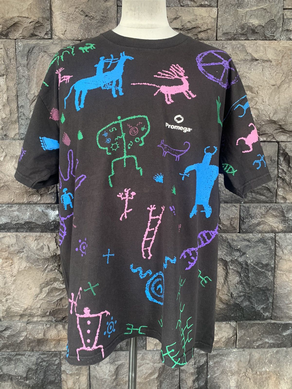Vintage Vintage 90s Promega Promo Graphics Art T shirt Size US XL / EU 56 / 4 - 1 Thumbnail