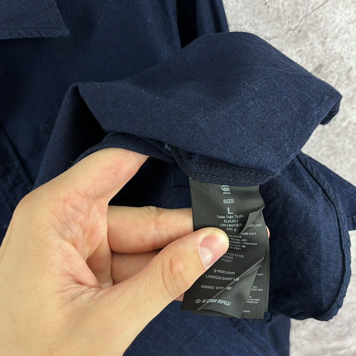 G-Star G-Star Raw Shirt Long Sleeve Button Snaps Navy Size L Size US L / EU 52-54 / 3 - 15 Thumbnail