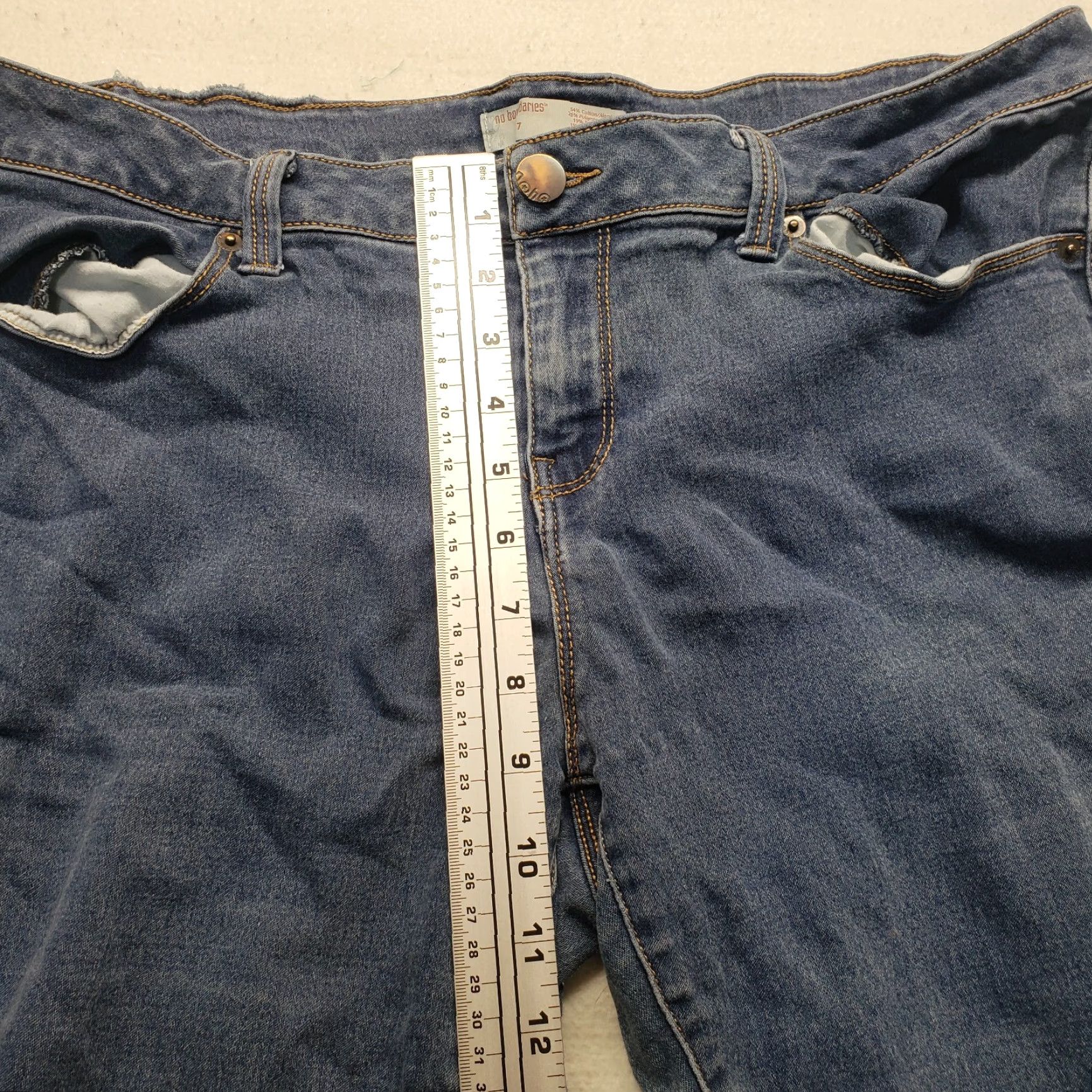 Vintage No Boundaries Jeans Straight Denim Blue Women's 17 Regular Size 17 Dark Wash Comfort Stretch Size 38" / US 16 / IT 52 - 5 Thumbnail