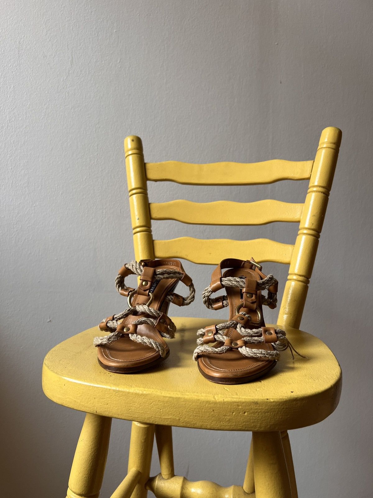 Ralph Lauren Purple Label Ralph Lauren Purple Label Heels Leather Rope Sandals Size US 8 / IT 38 - 4 Thumbnail