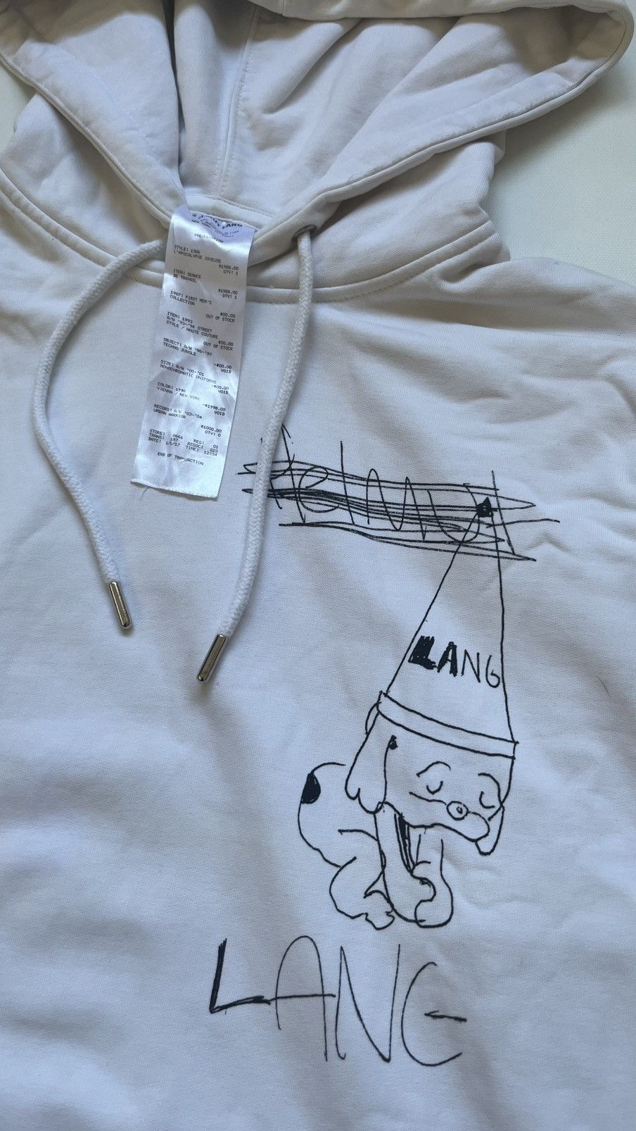 Helmut Lang Helmut Lang "Puppy" Graphic Hoodie – Receipt Label Detail Size US M / EU 48-50 / 2 - 2 Thumbnail