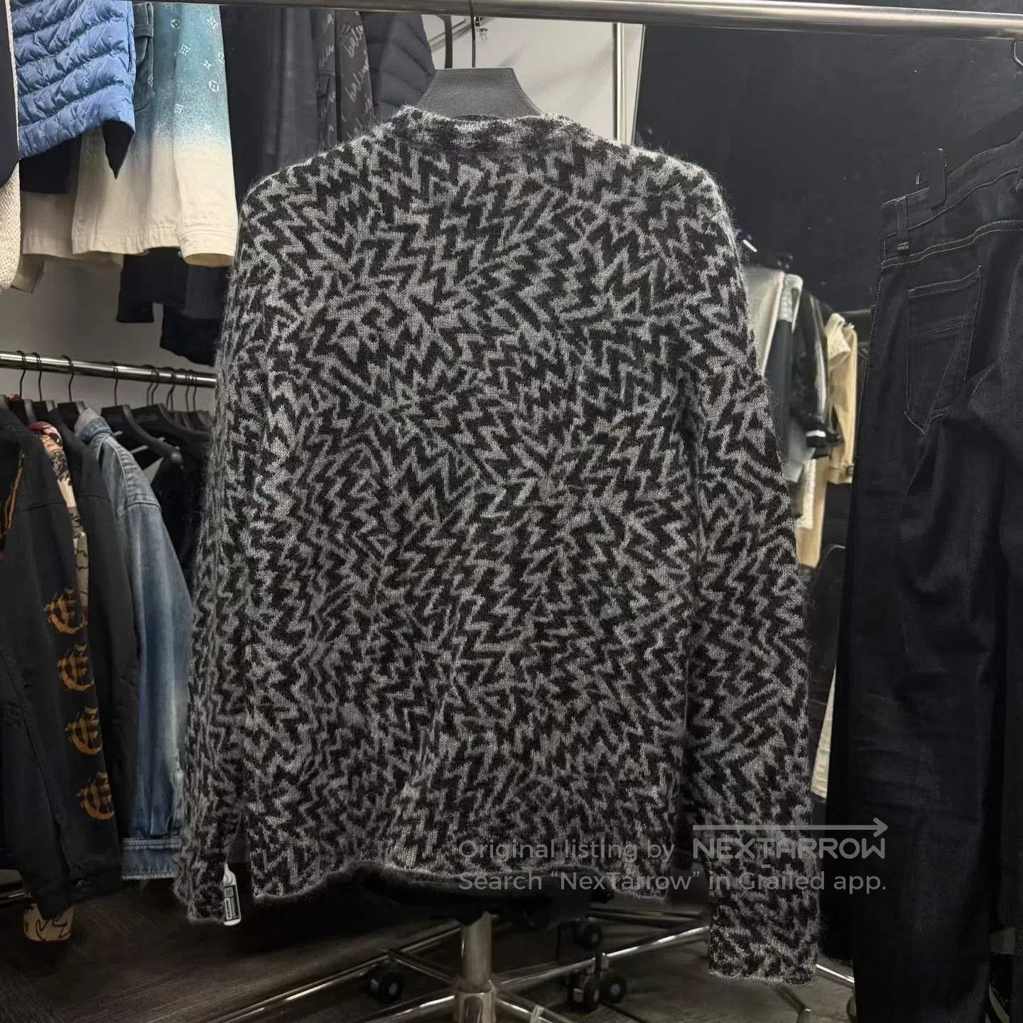 Saint Laurent Paris Saint Laurent Gray Black Patterned Sweater. Size US S / EU 44-46 / 1 - 2 Thumbnail