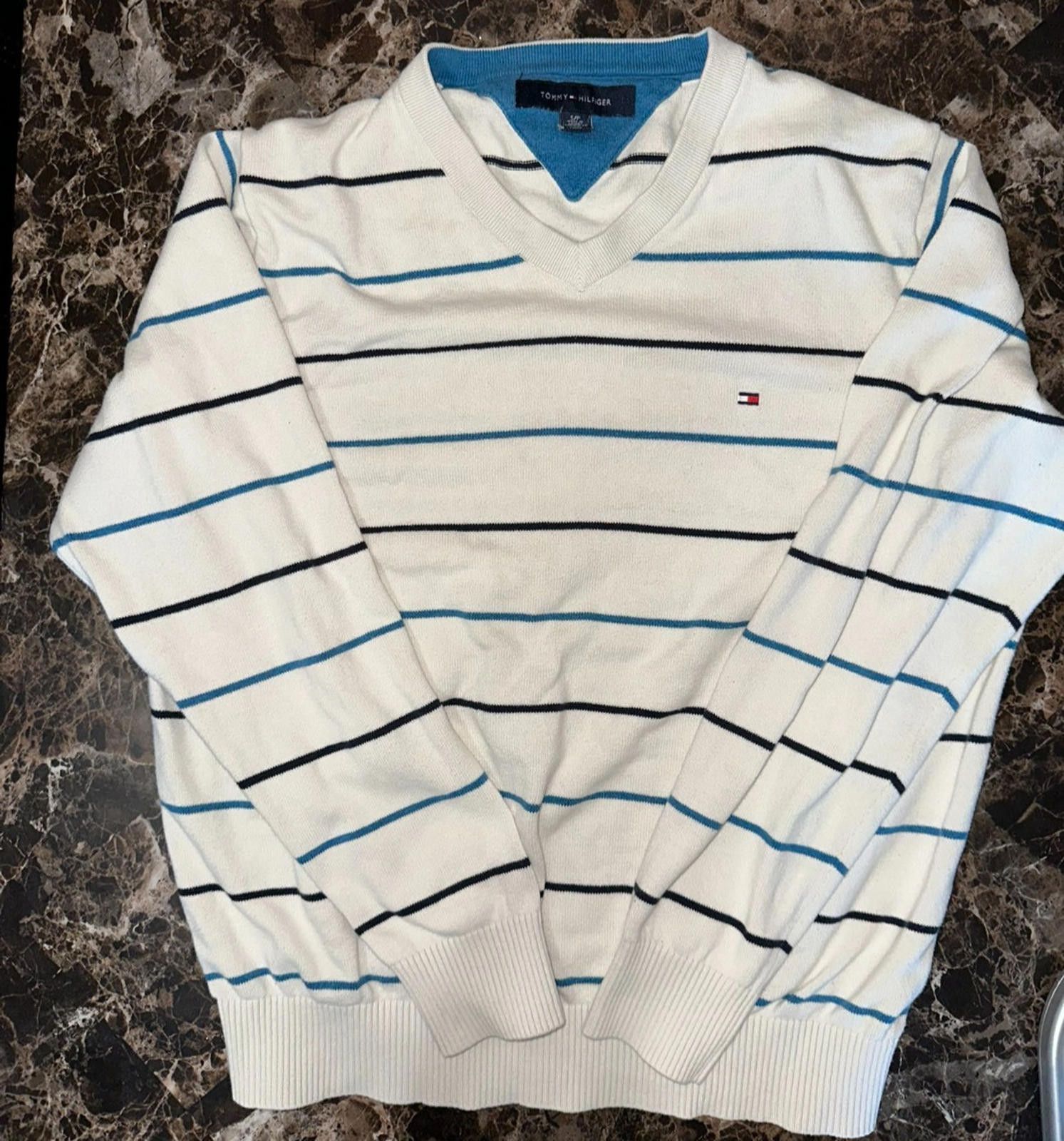 Tommy Hilfiger Preppy Stripe Sweater – Tommy Hilfiger SM/P, Minor Tear Size S / US 4 / IT 40 - 2 Thumbnail