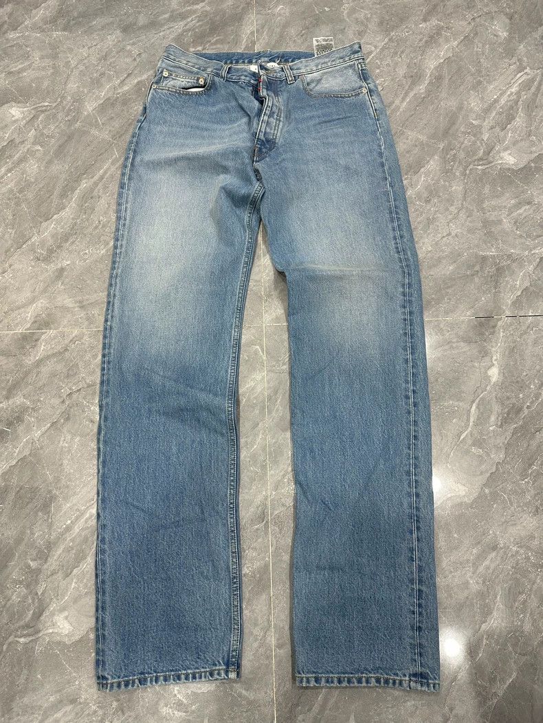 Maison Margiela Washed wide-leg micro-la jeans trousers -DMC