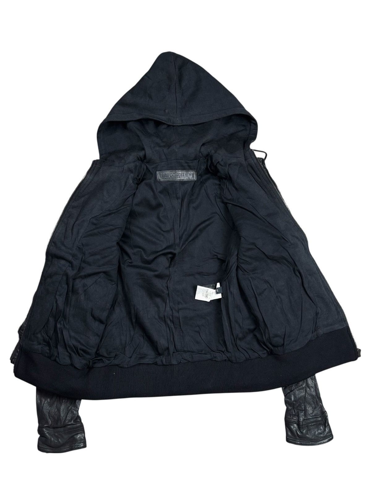 Neil Barrett 2000s Neil Barrett Indie Sleaze Hooded Leather Jacket Size US M / EU 48-50 / 2 - 2 Thumbnail