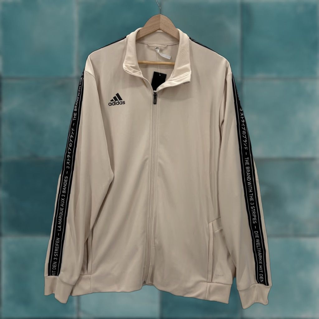 Adidas Adidas Track Jacket Mens XL Beige AFS TR JK Tape Climalite Full Zip Athletic NWT Size US XL / EU 56 / 4 - 1 Thumbnail