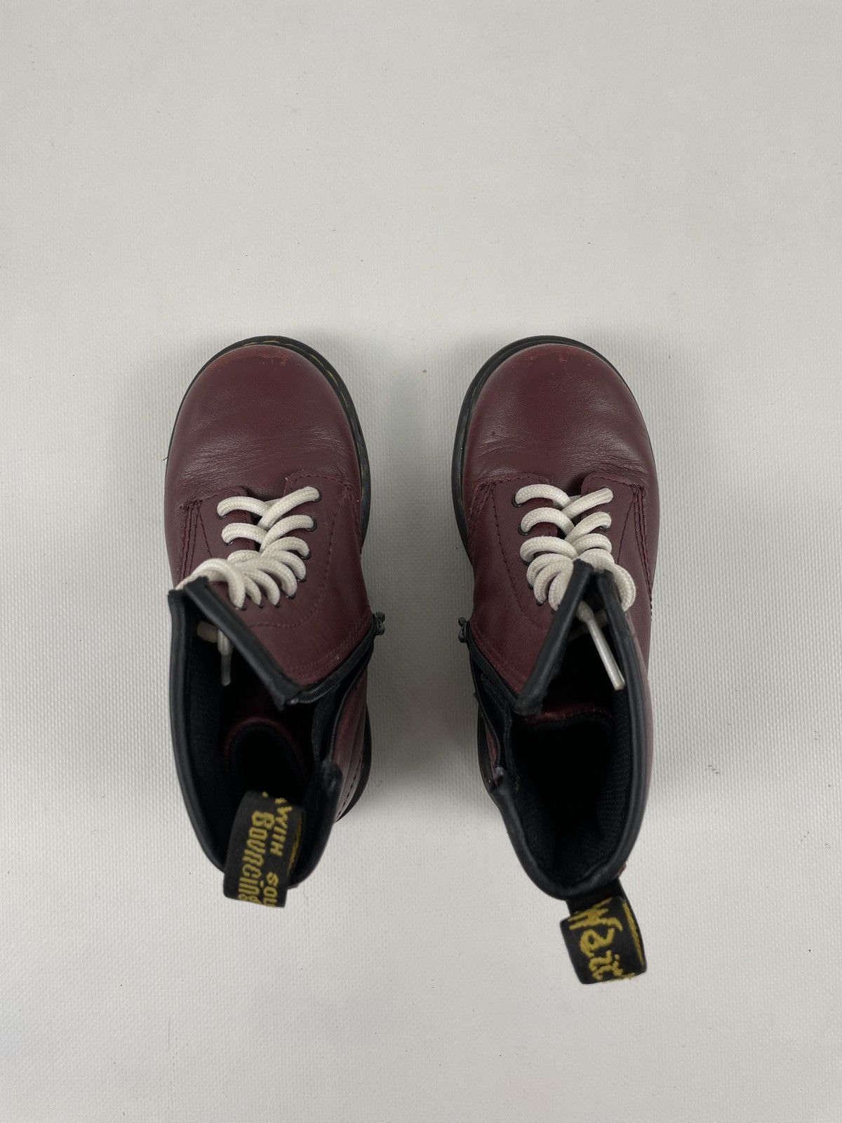 Children of the discordance × Dr. Martens × Red Wing Unisex DR.MARTENS Brooklee 1460 Leather Cherry Zip High-Top Boots Kids UK9 US 10 Size US 4 / IT 34 - 6 Thumbnail
