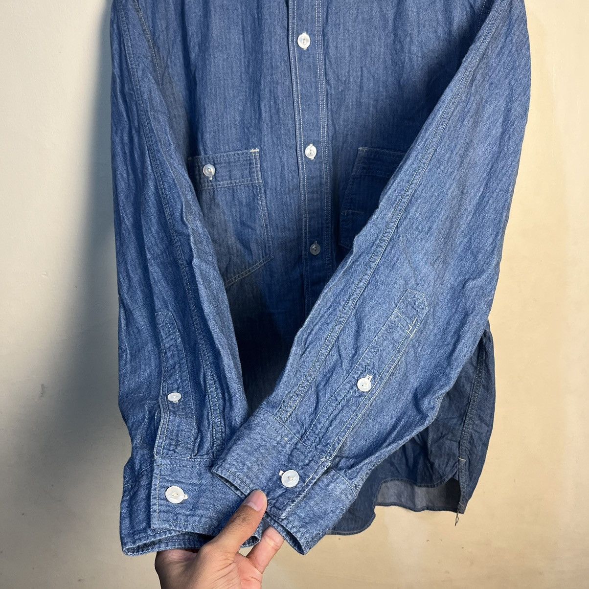 Vintage The Union Special Overalls Co. Engineer Button Up LS Shirt Size US L / EU 52-54 / 3 - 12 Thumbnail