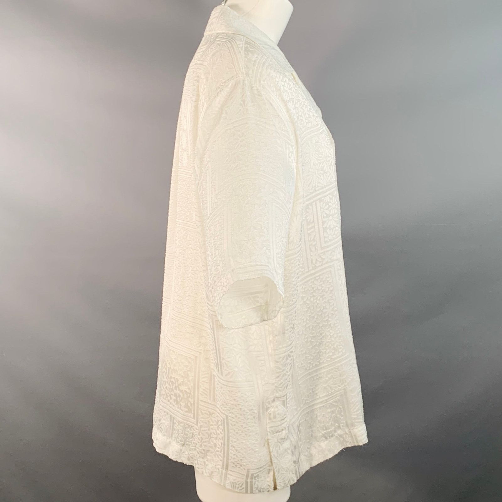 ROTATE Size8 Avery White Viscose Blend Floral One Pocket Casual Top Size M / US 6-8 / IT 42-44 - 3 Thumbnail