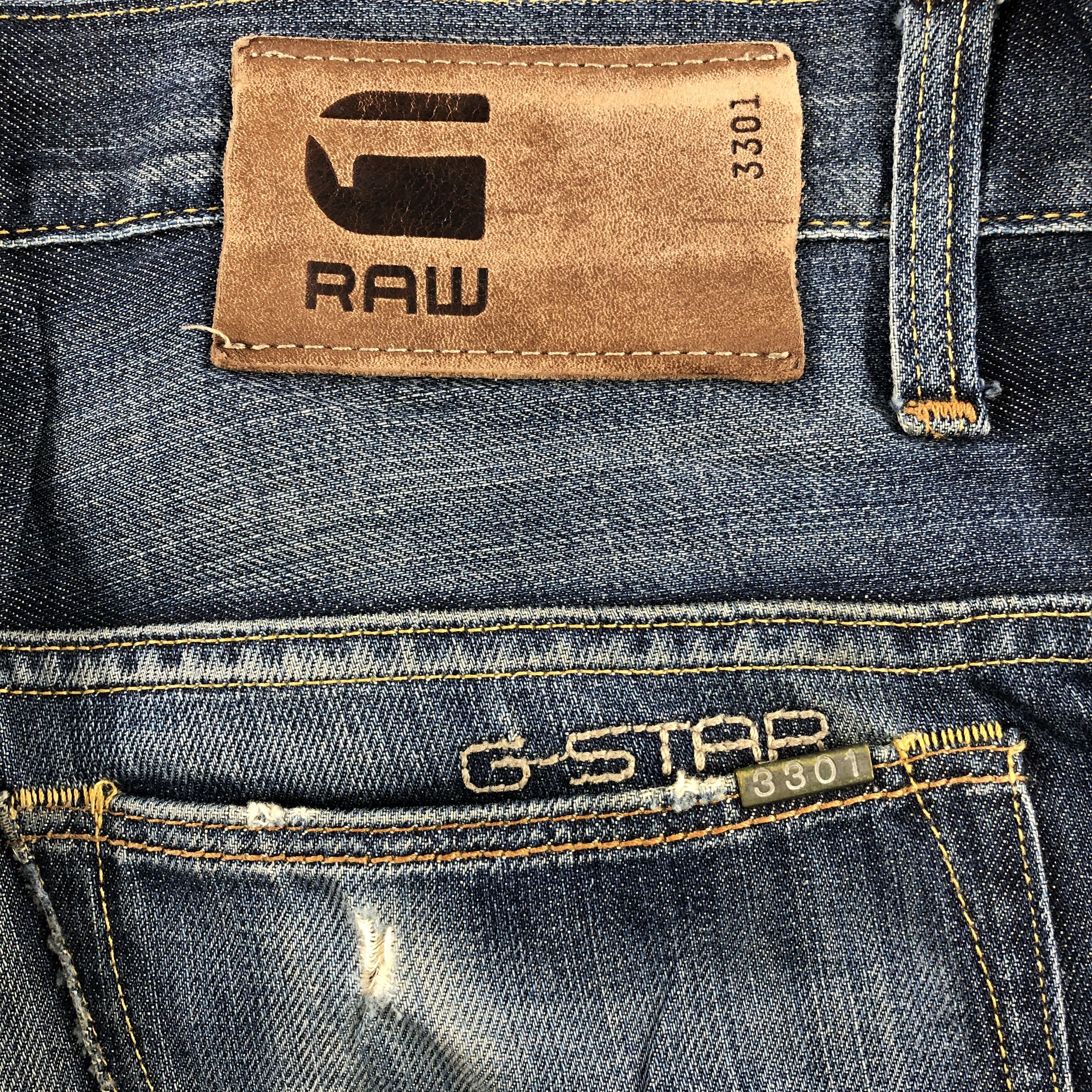 G-Star G Star Raw 3301 Jeans Faded Blue Denim KJ729 Size US 34 / EU 50 - 5 Thumbnail