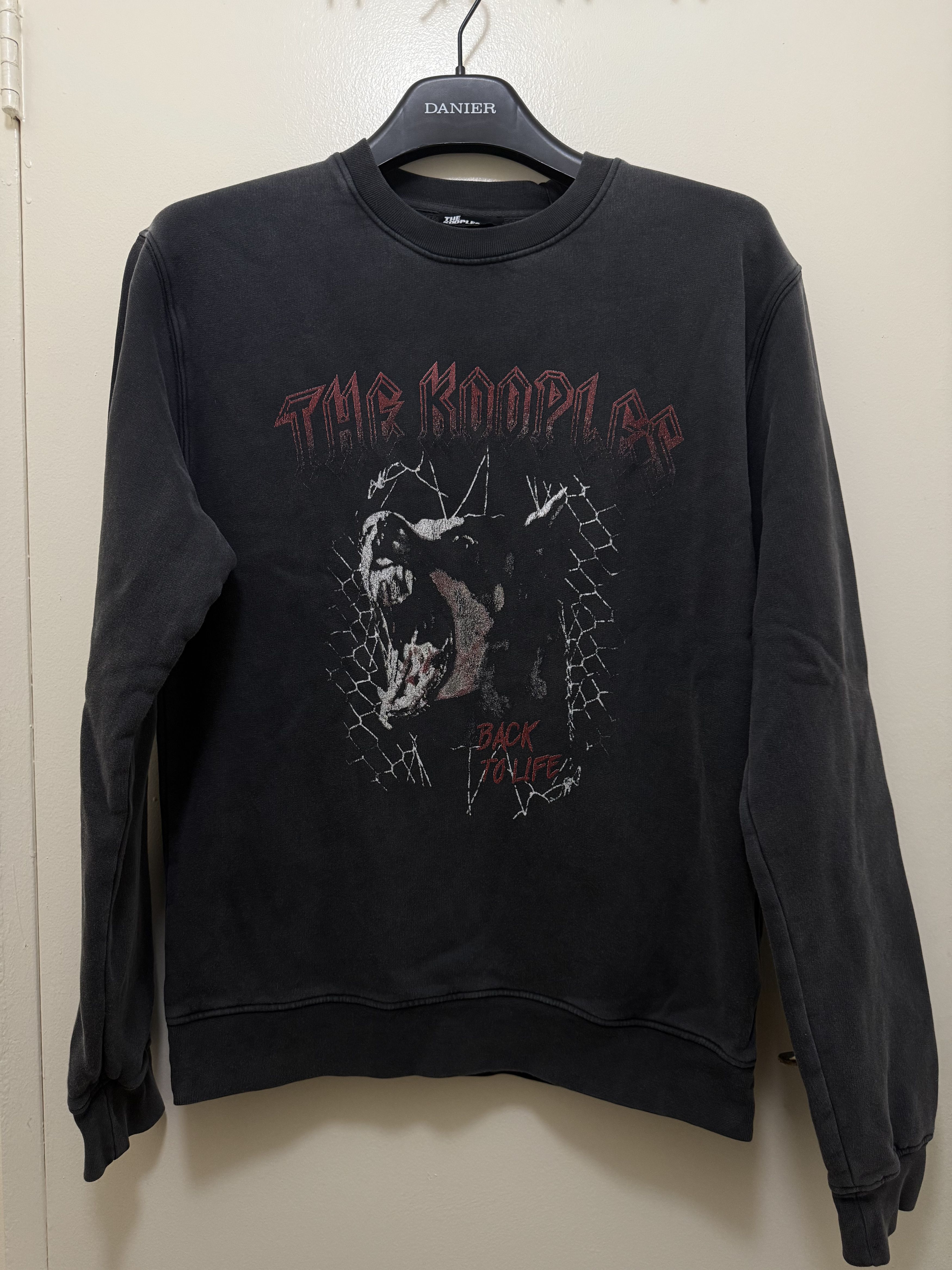 The Kooples Men's Black sweatshirt with Barking dog Size US M / EU 48-50 / 2 - 2 Thumbnail